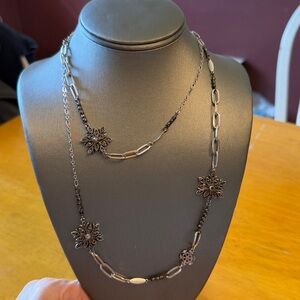 JJill double sided snowflake necklace. New with tag